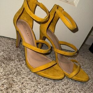 Yellow Heeled Sandals